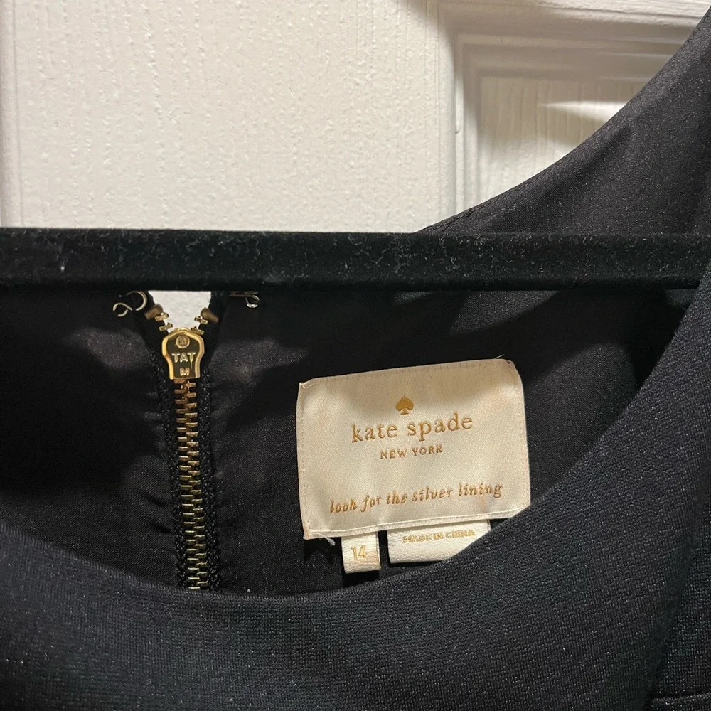 Kate Spade Black Pleated Sheath Midi Dress